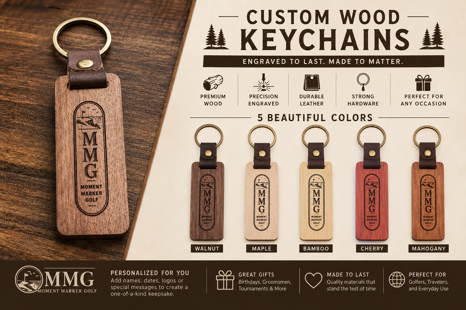 Custom Wood Keychain